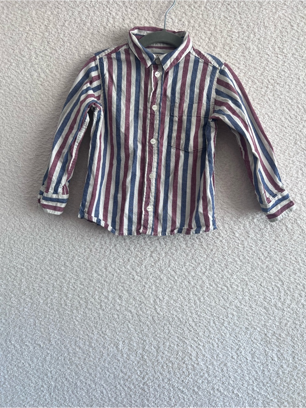 Petit Sezane Boys Tom Button Down Stripe Shirt 100% Cotton Size 3T
